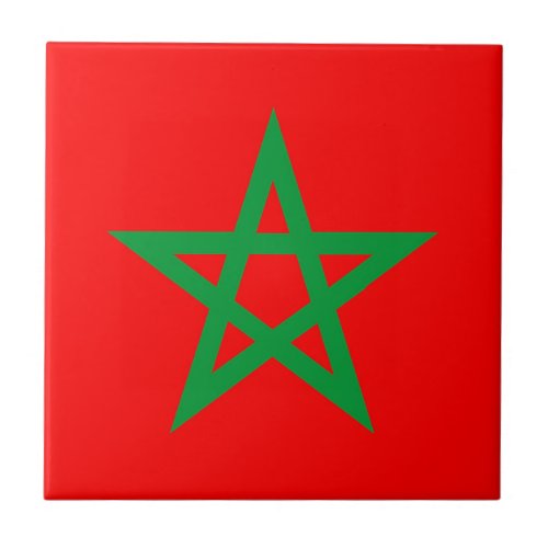 morocco country flag ceramic tile