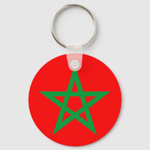 morocco country flag symbol star keychain