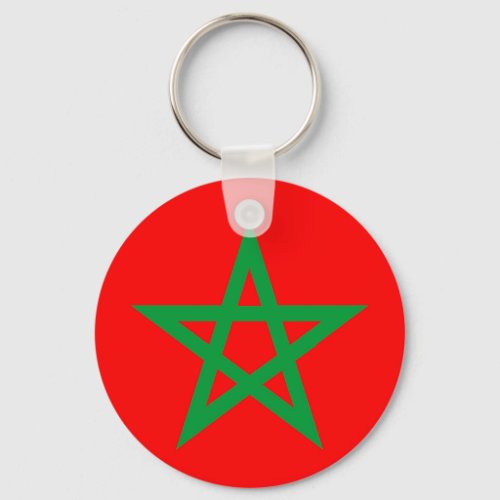 morocco country flag symbol star keychain