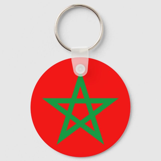 morocco country flag symbol star keychain (Front)