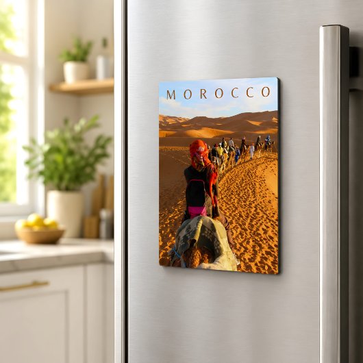 Morocco Desert Sahara Camel Trip Magnetic Card