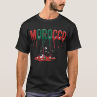 Morocco Dripping Flag Football Soccer