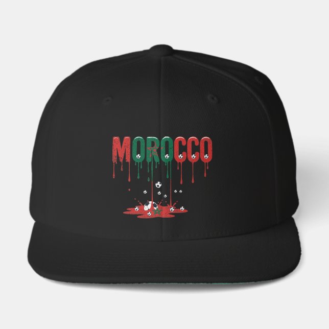 Morocco Dripping Flag Football Soccer Visor (Front)