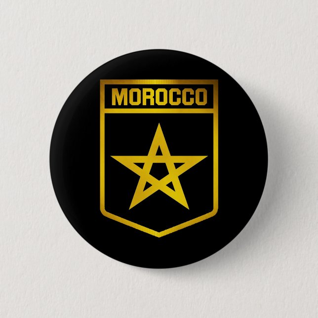 Morocco Emblem Pinback Button (Front)