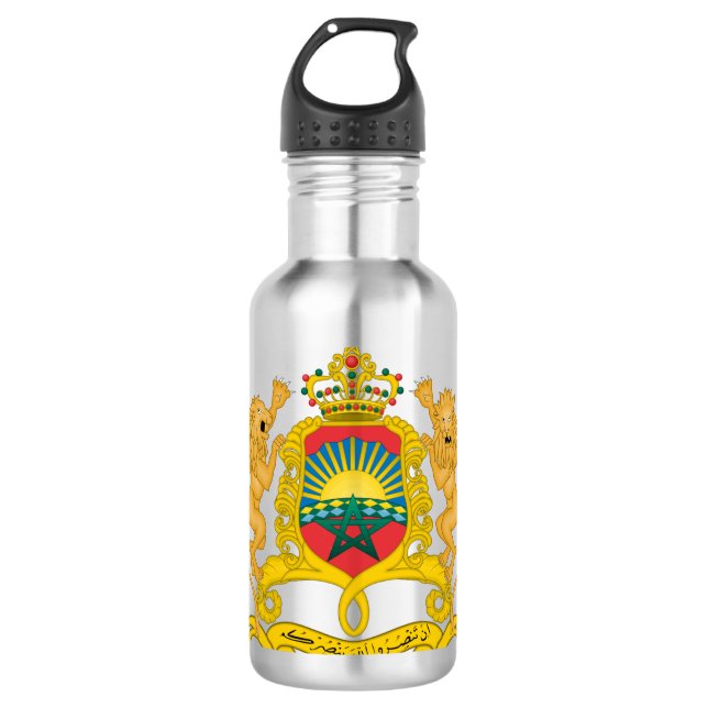 morocco emblem stainless steel water bottle (Front)