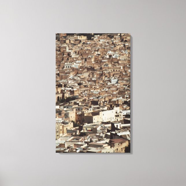 Morocco, Fes, Aerial view of Cityscape Canvas Print (Front)