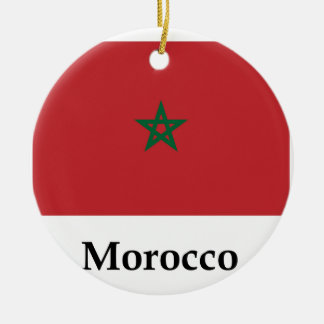 Morocco Flag And Name Ceramic Ornament