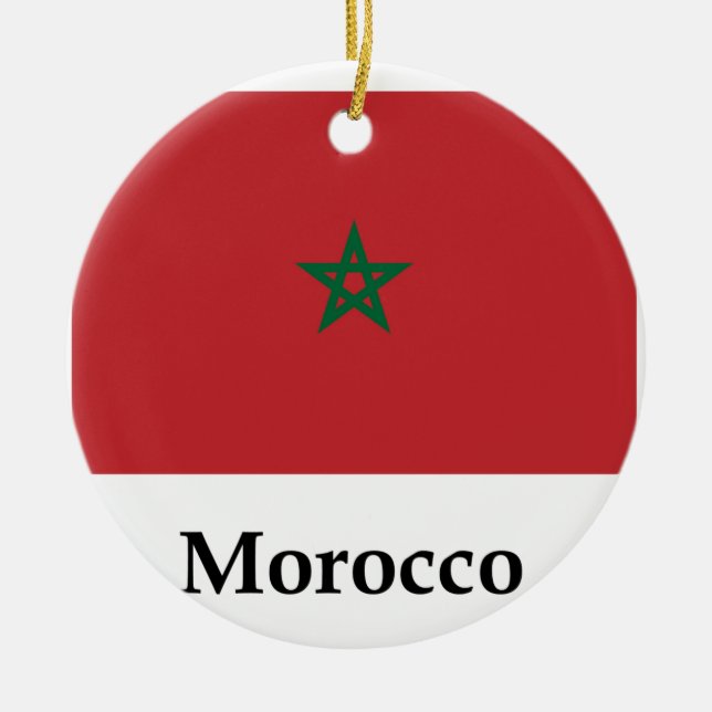 Morocco Flag And Name Ceramic Ornament (Front)