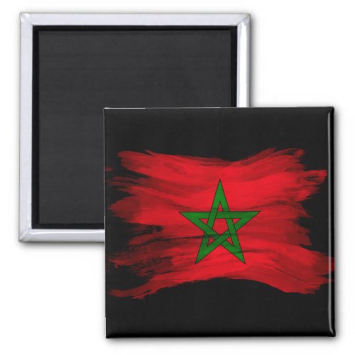 Morocco flag brush stroke national flag magnet