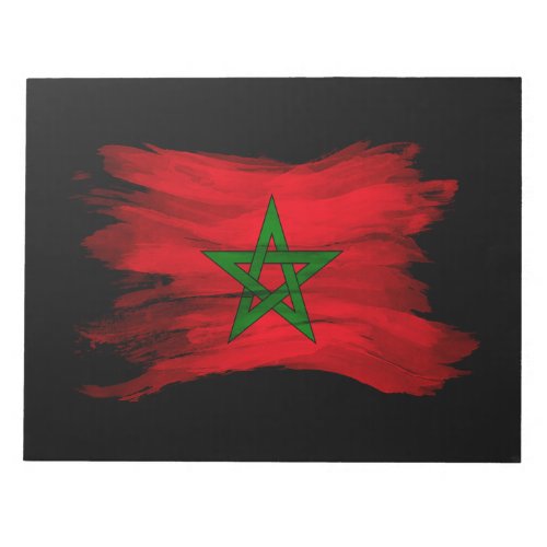 Morocco flag brush stroke national flag notepad