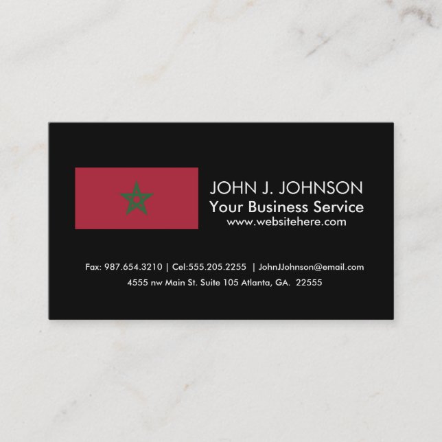 Morocco Flag Business Card (Front)