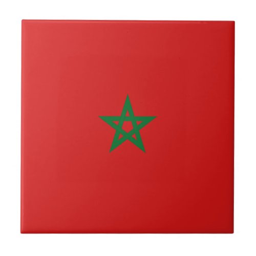Morocco Flag Ceramic Tile