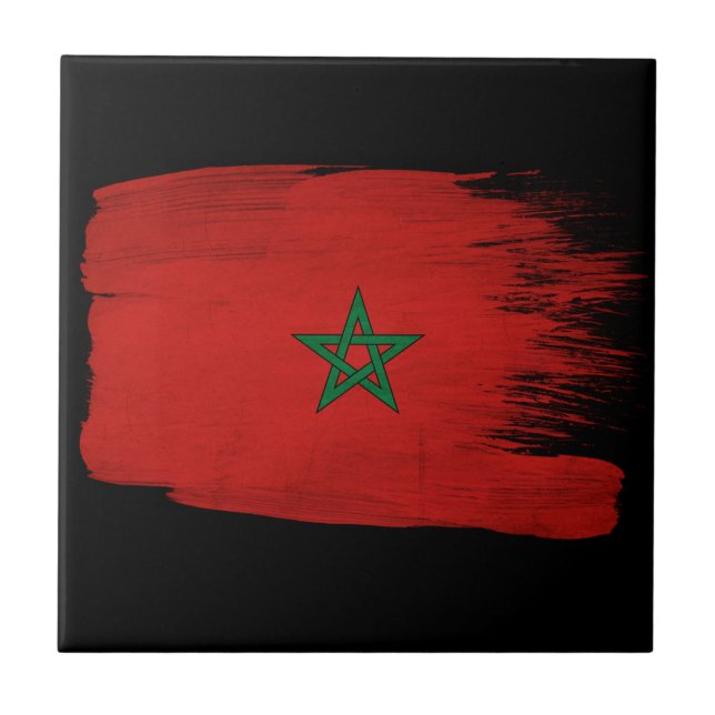 Morocco Flag Ceramic Tile (Front)