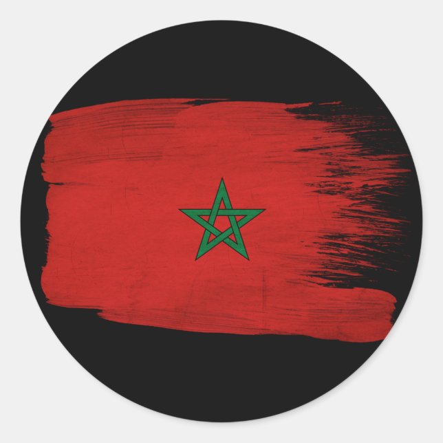 Morocco Flag Classic Round Sticker (Front)