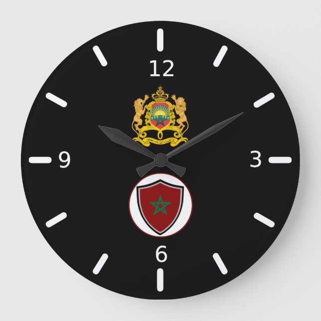 Morocco flag-coat arms large clock (Front)