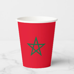 Morocco flag-coat arms paper cups
