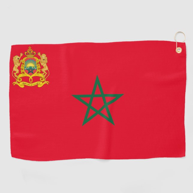 Morocco flag-coat of arms  golf towel (Horizontal)