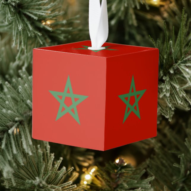 Morocco flag cube ornament (Tree)