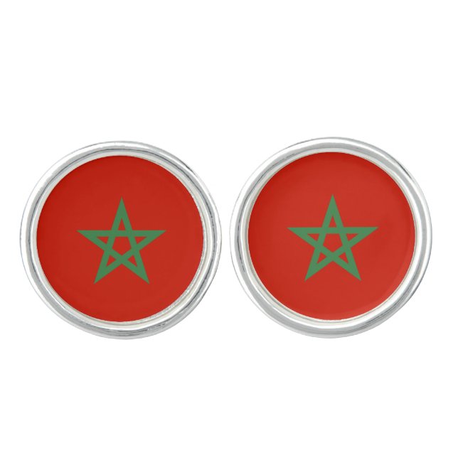 Morocco flag cufflinks (Front)