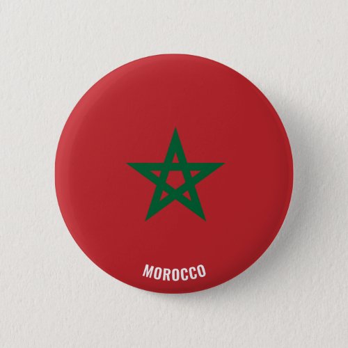 Morocco Flag Cute Patriotic Button