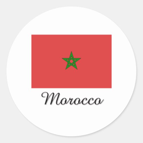 Morocco Flag Design Classic Round Sticker