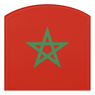 Morocco flag door sign