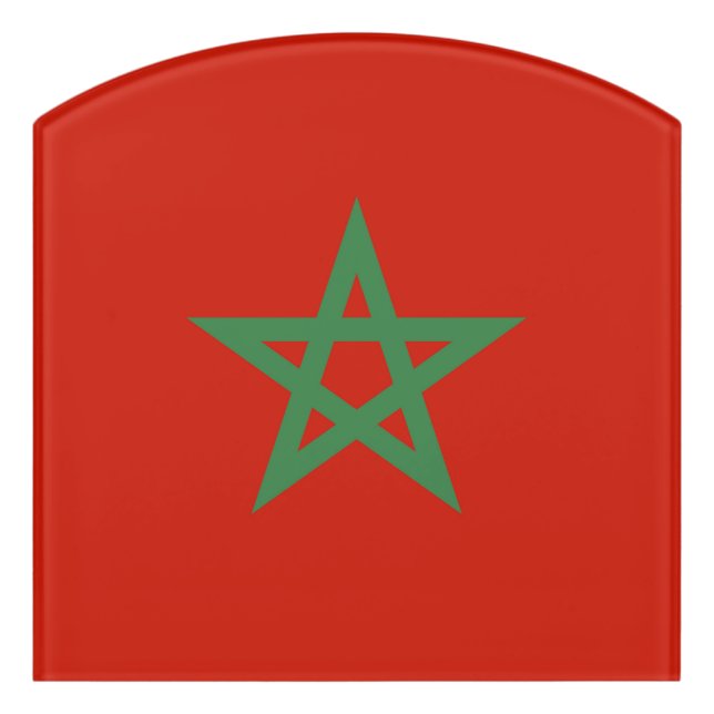 Morocco flag door sign (Contour Front)