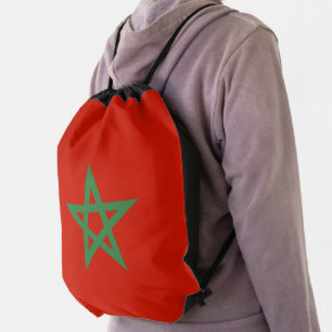Morocco flag drawstring bag