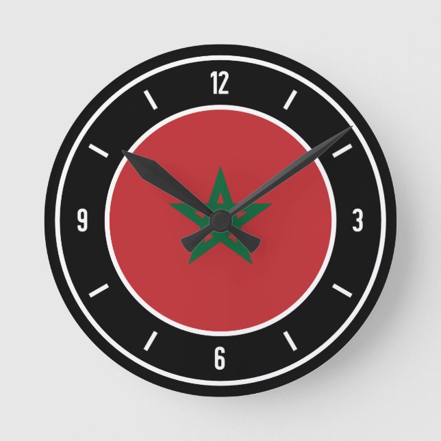 Morocco Flag Elegant Round Clock (Front)