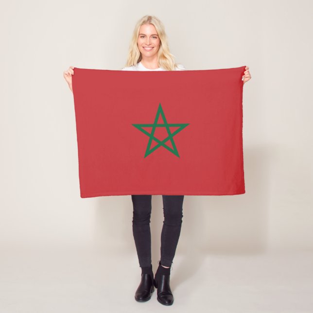 Morocco Flag Fleece Blanket (In Situ)