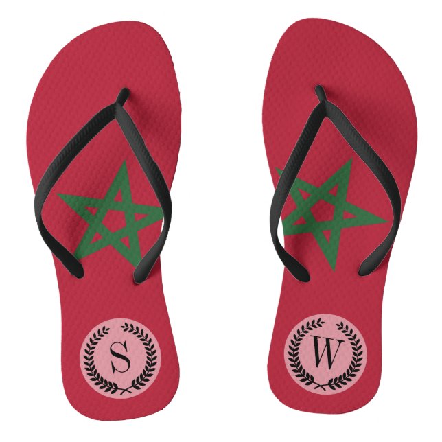 Morocco Flag Flip Flops (Footbed)