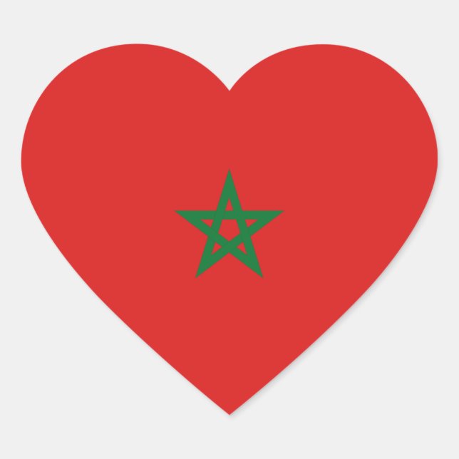 Morocco Flag Heart Sticker (Front)