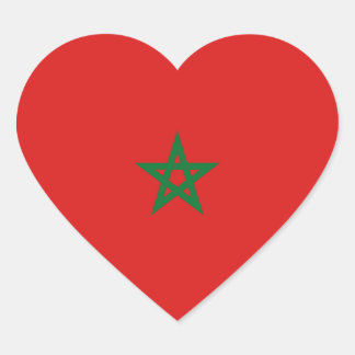 Morocco Flag Heart Sticker