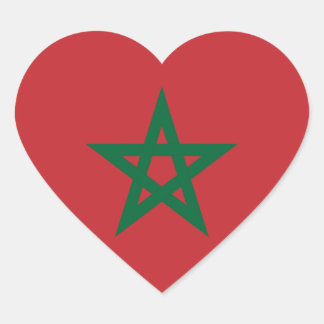 Morocco Flag Heart Sticker