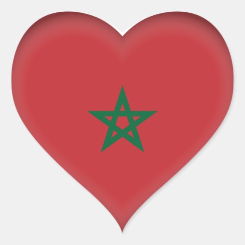 Morocco Flag Heart Sticker