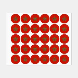 Morocco flag labels