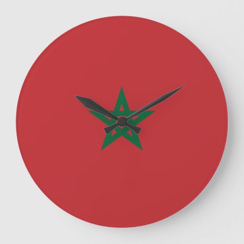 Morocco Flag Large Clock