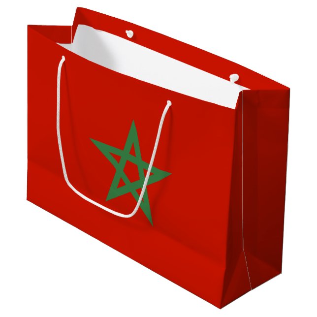 Morocco flag large gift bag (Front Angled)