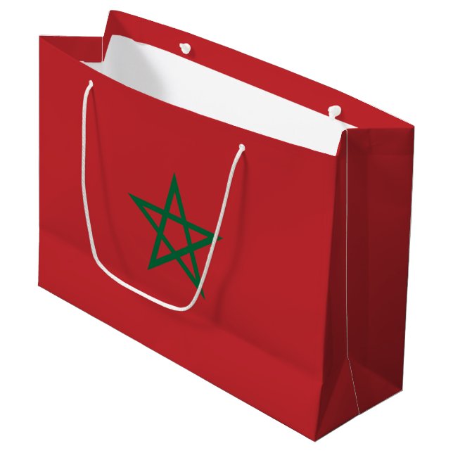 Morocco Flag Large Gift Bag (Front Angled)