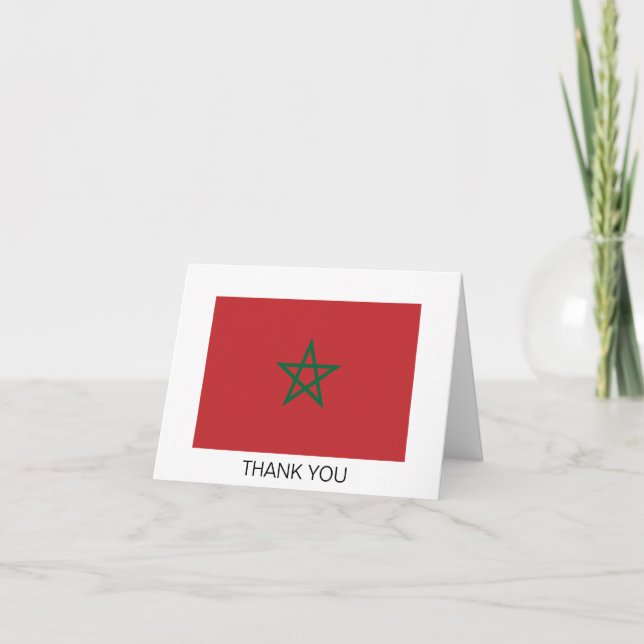 Morocco Flag Letterpress Thank You Card (Front)