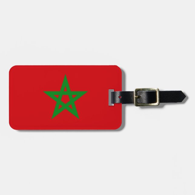 Morocco Flag Luggage Tag (Front Horizontal)