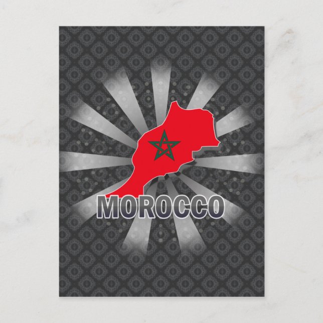 Morocco Flag Map 2.0 Postcard (Front)