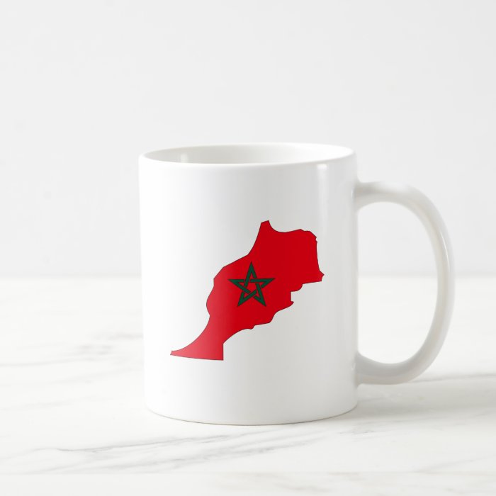 Morocco Flag Map full size Coffee Mugs