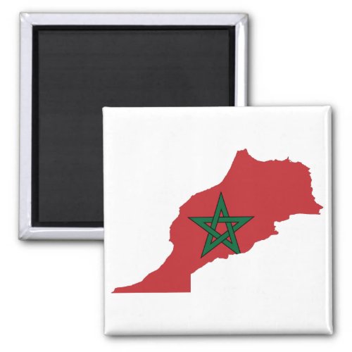 Morocco Flag Map Magnet