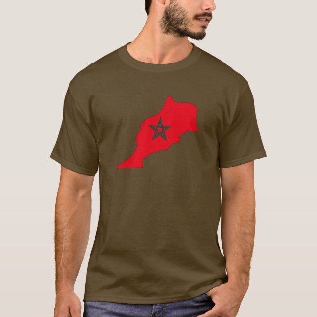 Morocco flag map T-Shirt (Front)