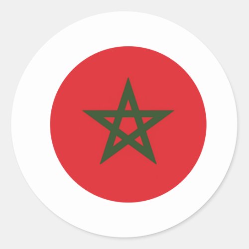  Morocco flag  Moroccan Flag Classic Round Sticker