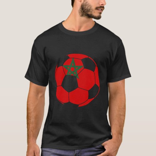 Morocco Flag Moroccan Soccer Supporter For T_Shirt
