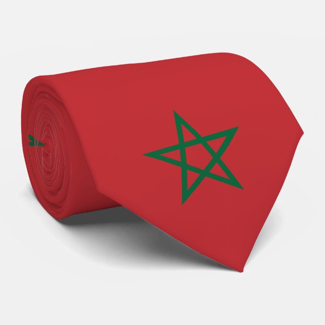 Morocco Flag Neck Tie (Rolled)