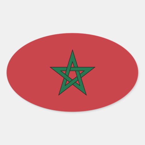 Morocco Flag Oval Sticker