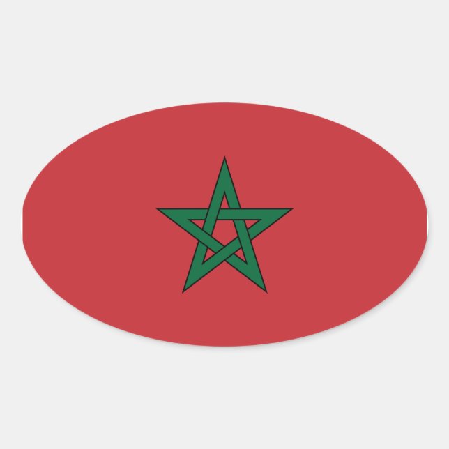 Morocco Flag Oval Sticker (Front)